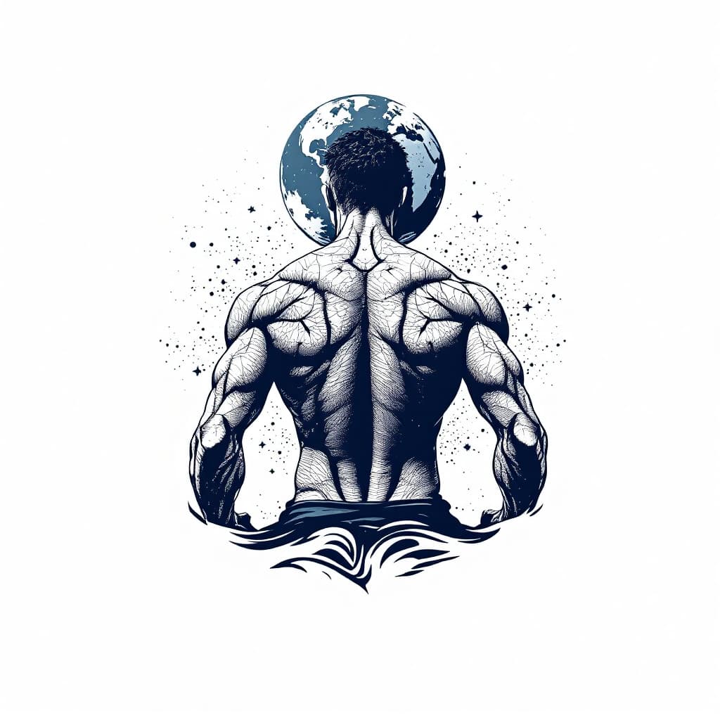 Atlas Massage Logo Design Featuring a Man Supporting the World