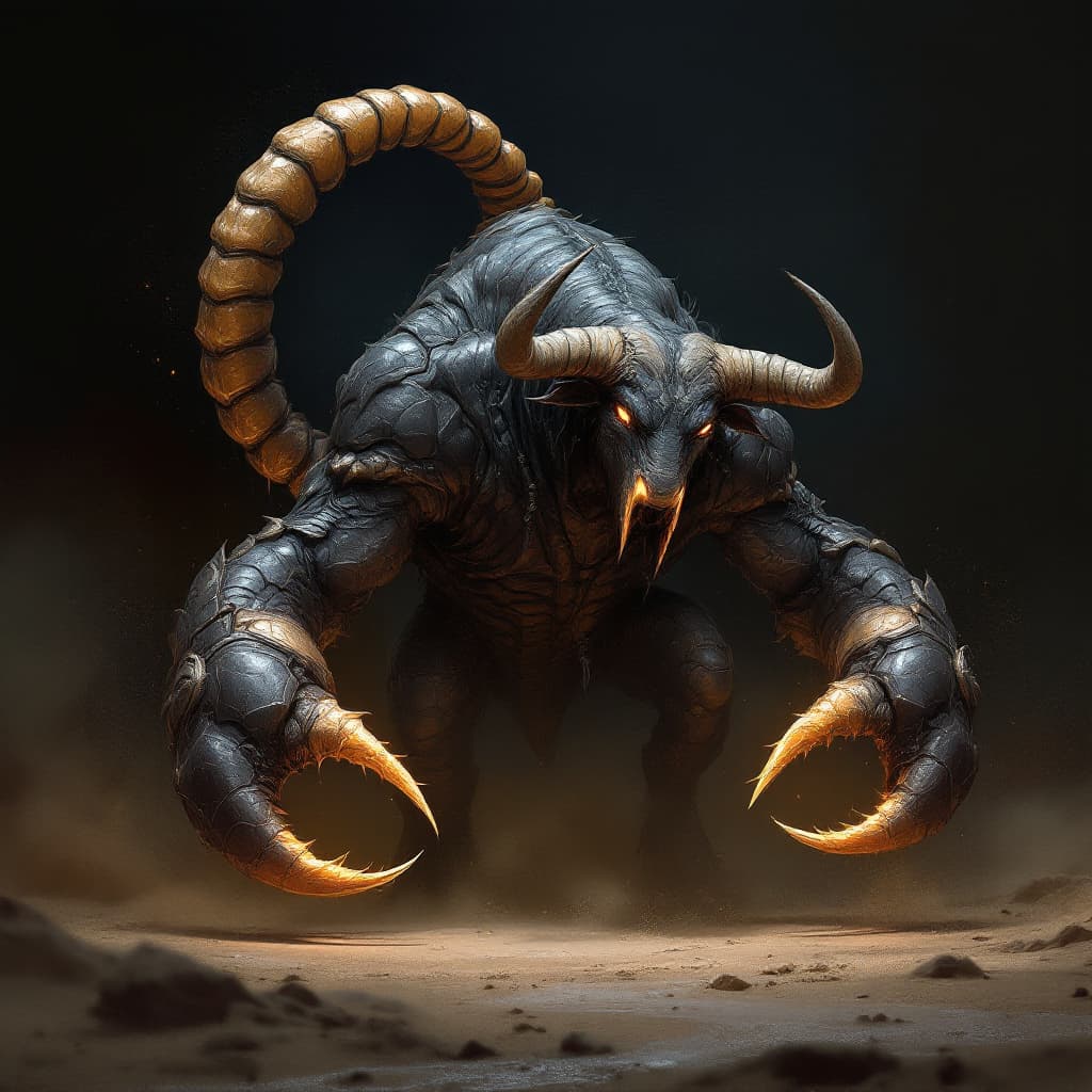 Fantasy Hybrid: The Bull-Scorpion Beast