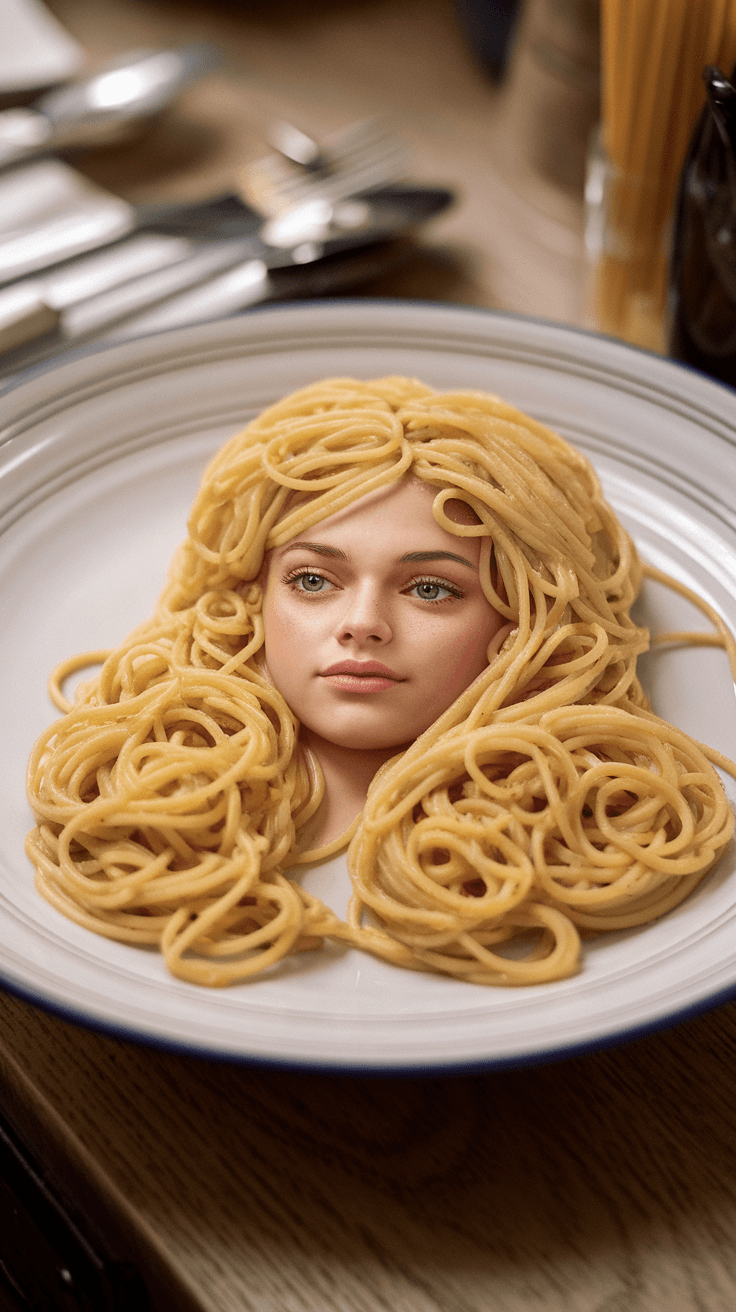 The Adorable Spaghetti Girl at the Restaurant