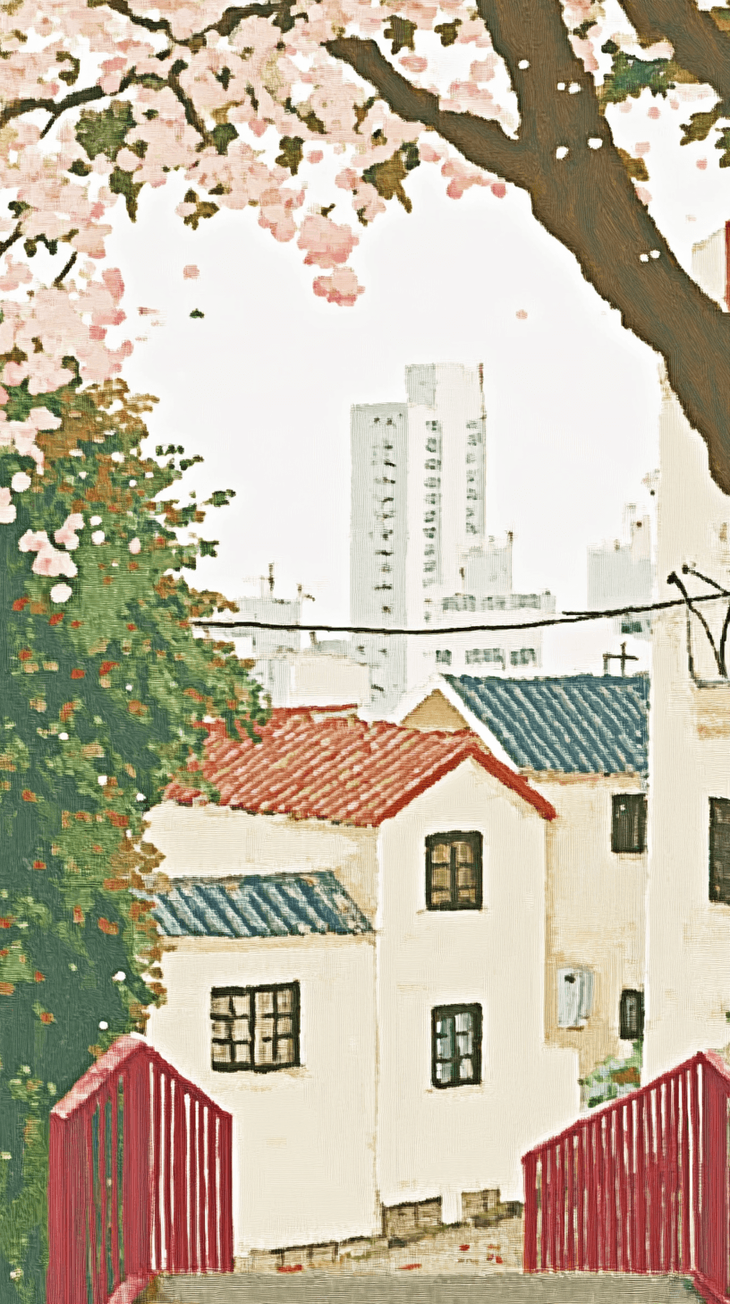 Urban Serenity: Cherry Blossoms and City Life in Tokyo