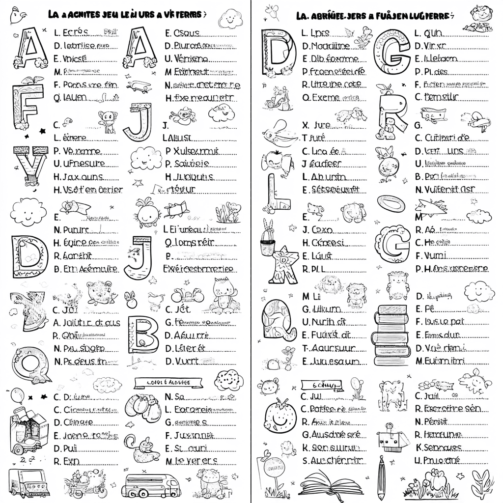 Livre de Coloriage Éducatif: Alphabet Français pour Enfants