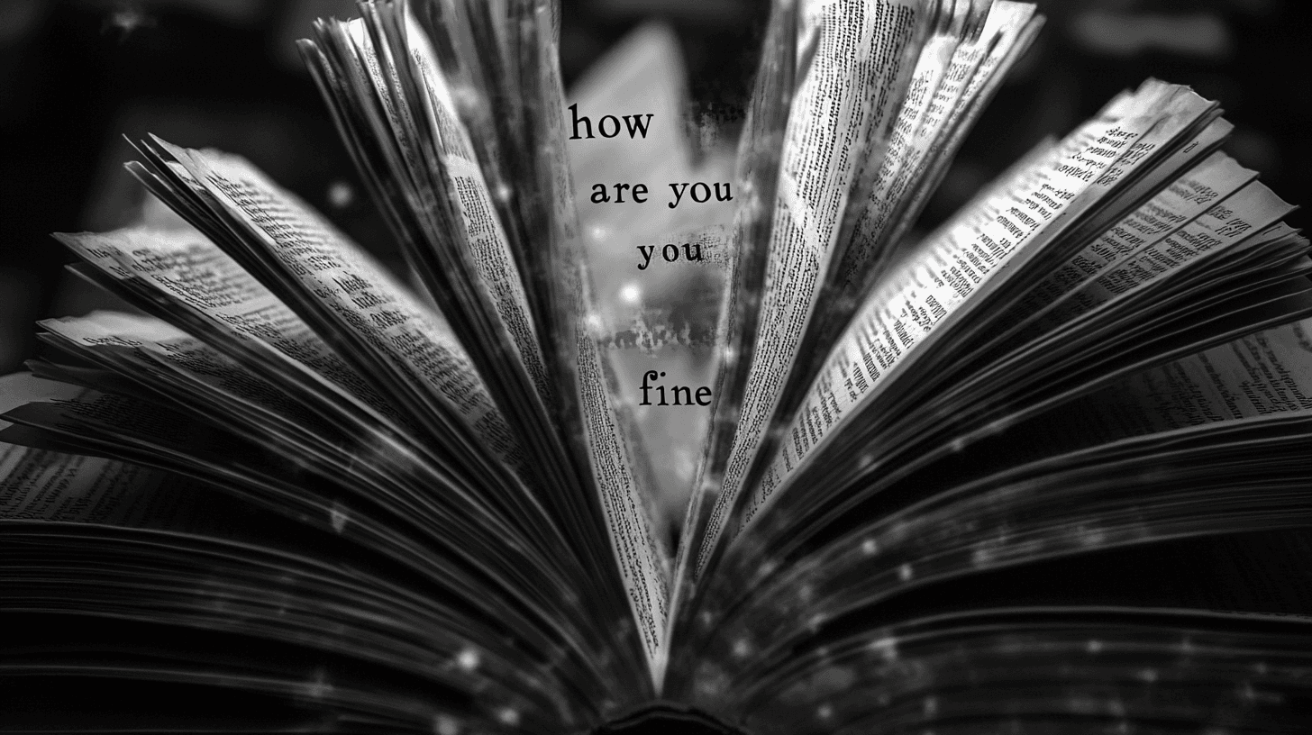Textual Collage with 'How Are You' and Random Messages