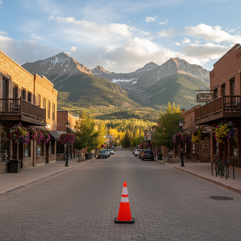 traffic cones from a Colorado street