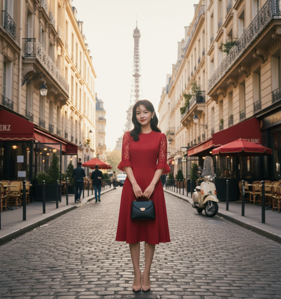 Girl in Paris with nano banana