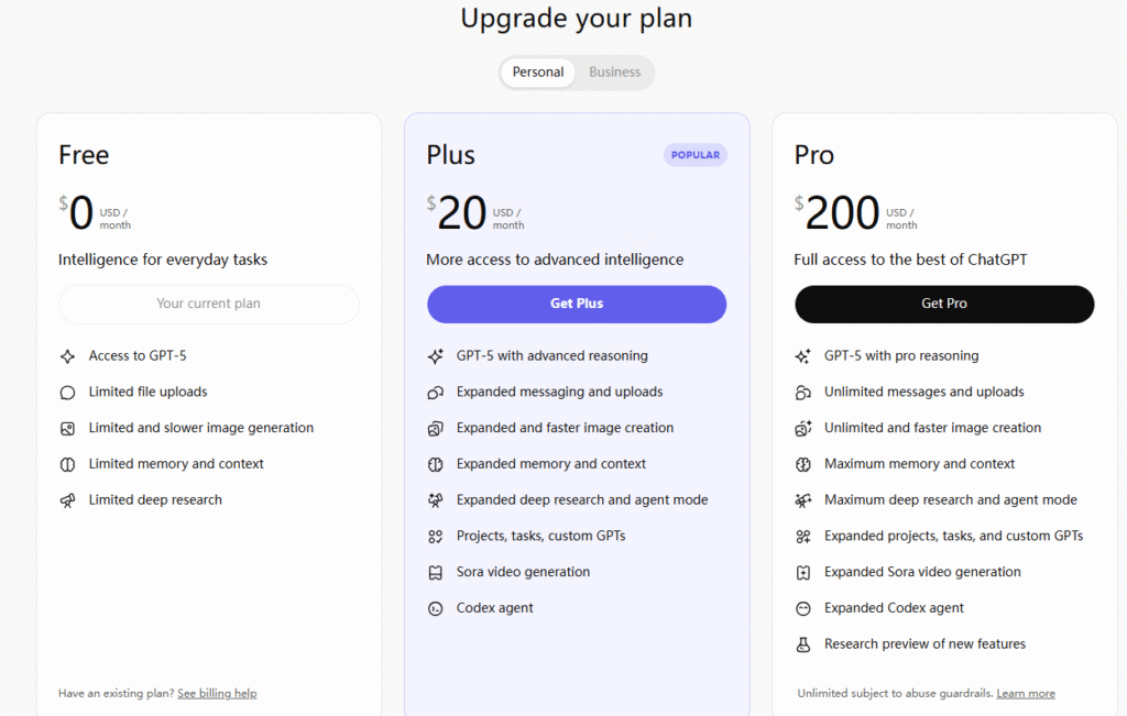 chatgpt pricing