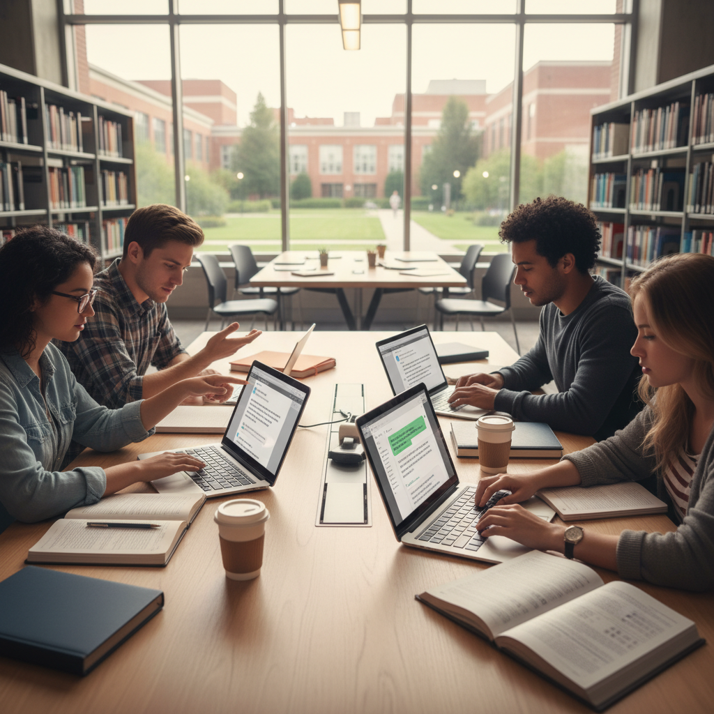 Students using ChatGPT in educational settings.