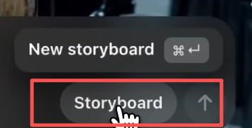 clicking the storyboard button in the composer