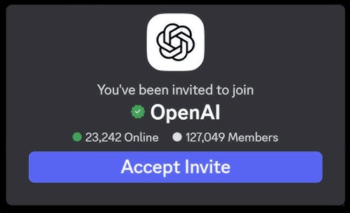 Join the OpenAI Discord Invitation