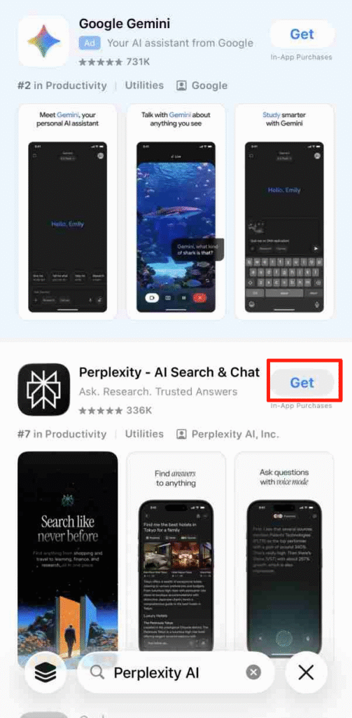 How to download the Perplexity AI on Iphone.
