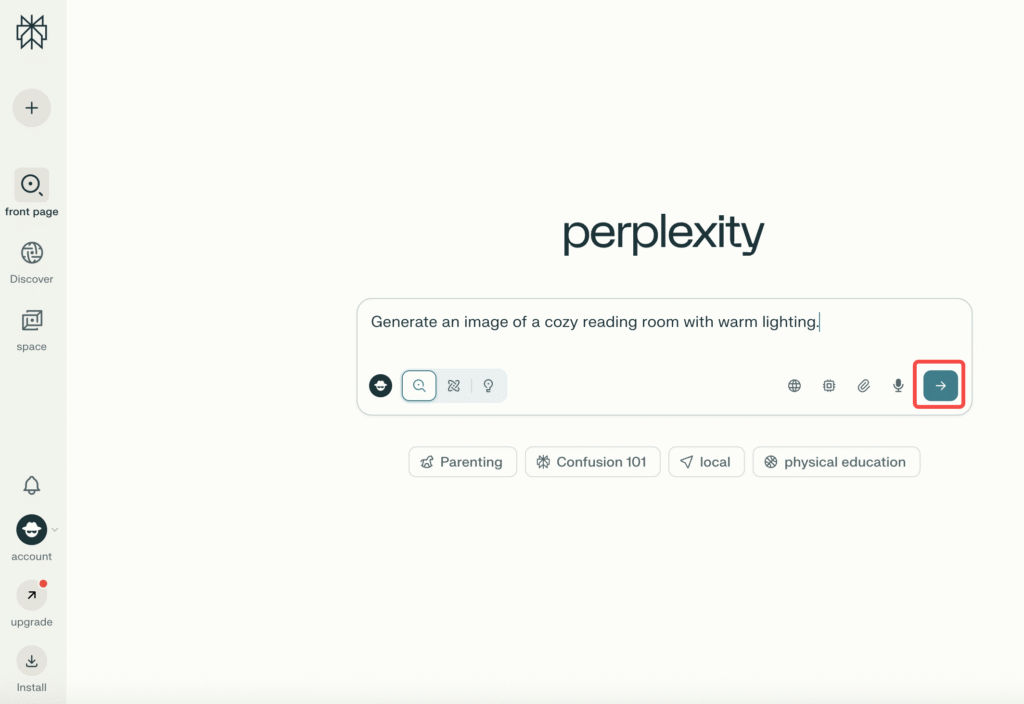 Press Enter — Perplexity will create your image in a few seconds.