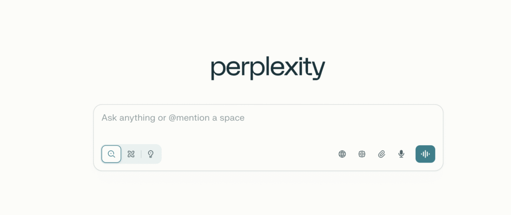 Open the Perplexity homepage or app.