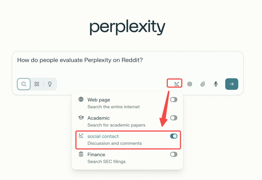 How to use the social mode in Perplexity.