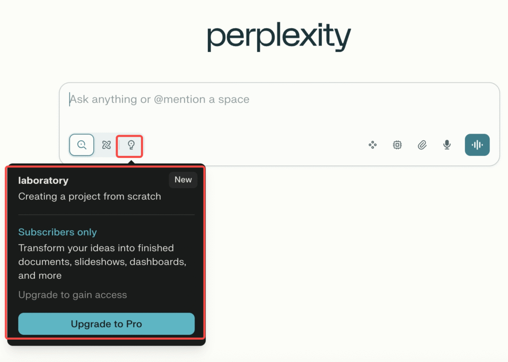 How to use the Labs mode in Perplexity.