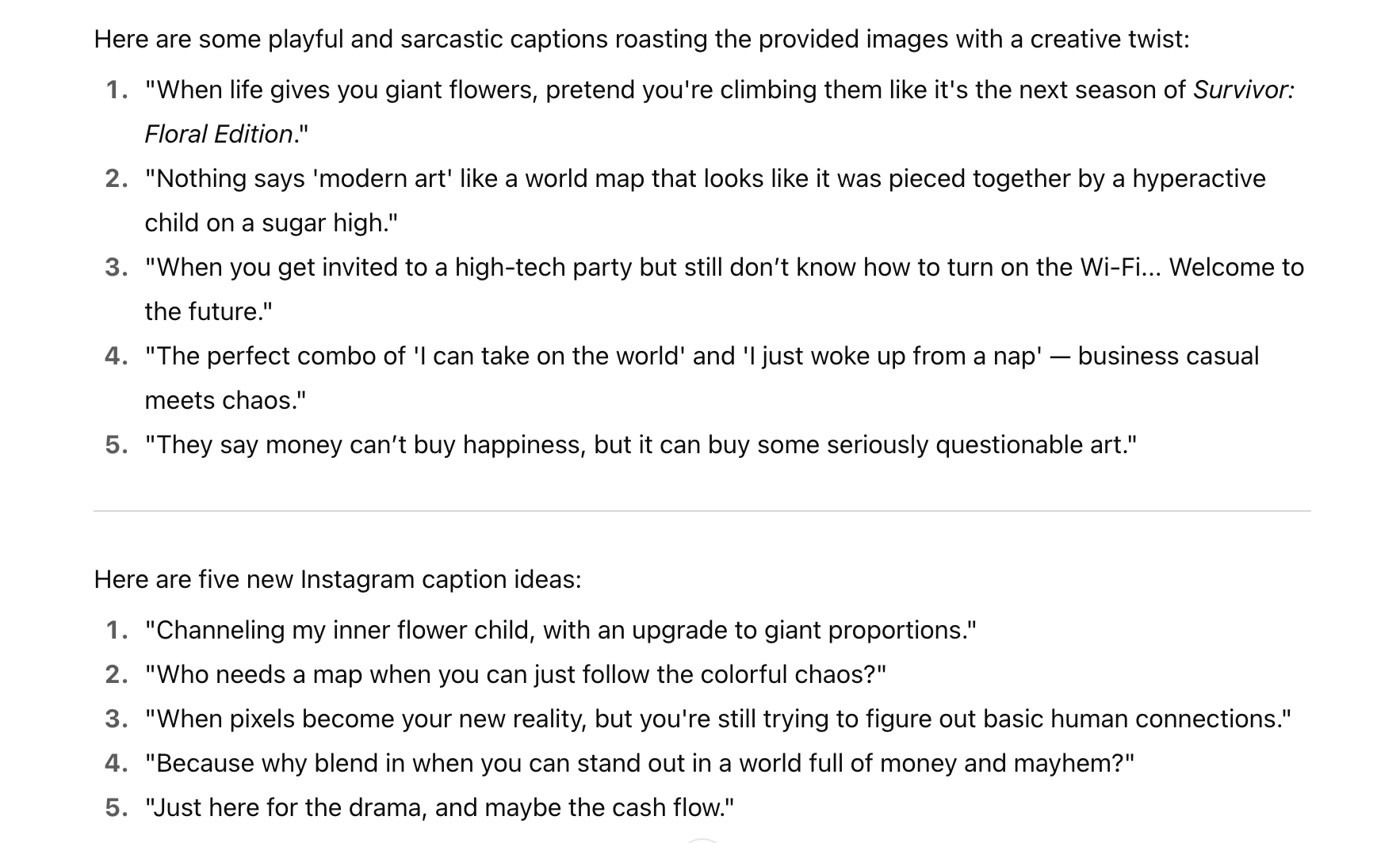 Example: ChatGPT Instagram Roast