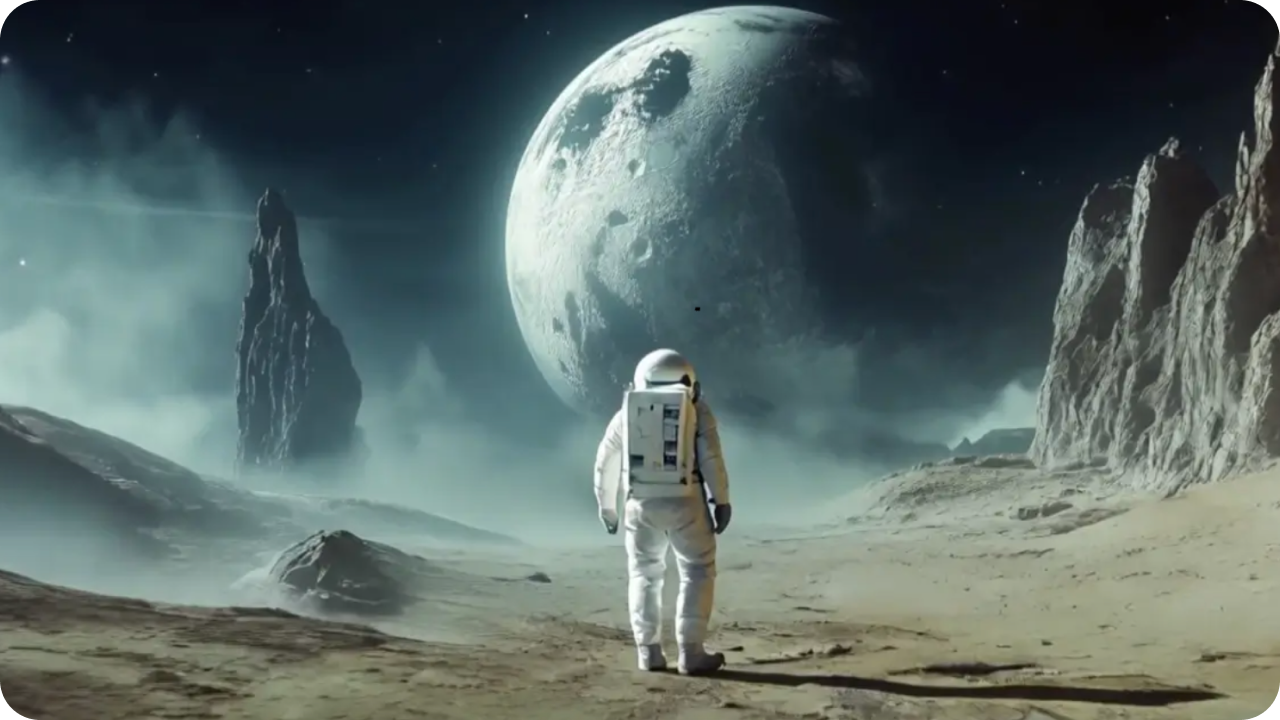Astronaut on moon
