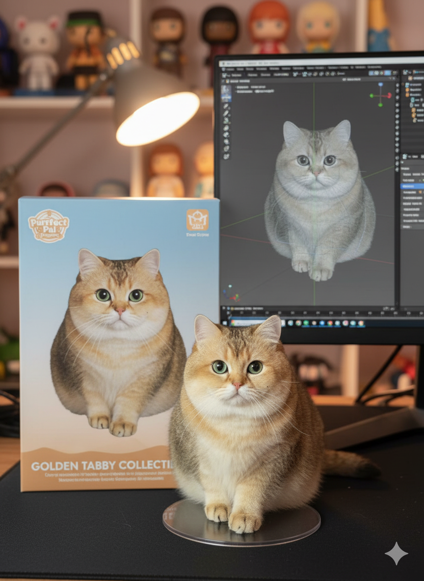 Cute cat AI Figure Generated with Nano Banana
